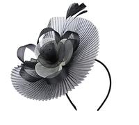 Chapeau en Mesh Fascinator de Mariage avec Plume Capleline Bibi Floral Rétro Accessoire de Pince Vintage de Mariée Chapeau melon décoratif Elégant pour Bal Soirée Danse Performance