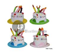 Chapeau en mousse Happy Birthday rose - Enfant - Fille - Tour de tête 50 cm