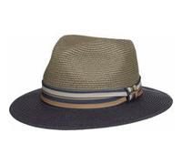 Stetson Chapeau en paille Romaro Toyo Femme/Homme, ruban gros-grain, XXL (62-63 cm) Gris