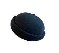 Chapeau en Peau de Melon for l'automne et l'hiver, Chapeau de Marin sans Bord Tendance, Chapeau de Ville décontracté et élégant for Hommes et Femmes(Black)