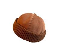 Chapeau en Peau de Melon for l'automne et l'hiver, Chapeau de Marin sans Bord Tendance, Chapeau de Ville décontracté et élégant for Hommes et Femmes(Orange)