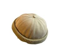 Chapeau en Peau de Melon for l'automne et l'hiver, Chapeau de Marin sans Bord Tendance, Chapeau de Ville décontracté et élégant for Hommes et Femmes(Khaki)