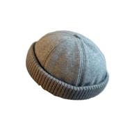 Chapeau en Peau de Melon for l'automne et l'hiver, Chapeau de Marin sans Bord Tendance, Chapeau de Ville décontracté et élégant for Hommes et Femmes(Grey)