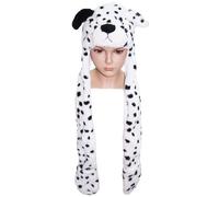 Chapeau en peluche avec chauffe-mains ANIMAUX (Dalmatien)