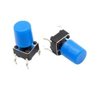 Chapeau en plastique bleu for interrupteur à bouton-poussoir Tactile G61, couvercle de couvercle, 6x6mm, 100 pièces/lot