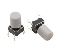 Chapeau en plastique gris for interrupteur à bouton-poussoir Tactile G61, couvercle de couvercle, 6x6mm, 100 pièces/lot