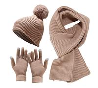 Chapeau en tricot pour homme - Bonnet chaud en tricot coupe-vent pour adulte - Gants de cyclisme et de baseball - Chapeau en polyester, kaki, taille unique