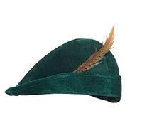Chapeau en velours vert avec plume, Robin des bois, roi des voleurs, chasseur, conte de fées médiéval