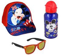 Chapeau enfant avec visière Mickey Mouse Disney Lunettes de soleil et bouteille en aluminium Mickey Mouse enfant d'été, bleu, 54