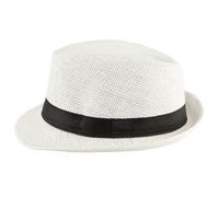 Chapeau Enfant-Nyls Création-Chapeau Paille Enfant Blanc Mylko 6 a 11 ans - Blanc