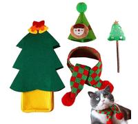 Chapeau et écharpe de Noël pour chat - Chapeau et écharpe mignons - Costume pour chat festif - Costume de Noël fantaisie pour animaux de compagnie - Vêtements pour intérieur style chat