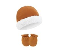 Chapeau et gants en polaire pour nouveau-né, pour de, artisanat confortable en coton doux et Polyester, chapeau respirant pour nouveau-né