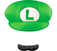 Super Mario 13379 - Casquette et Moustache Luigi pour Adultes, Vert, Taille Unique