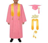 Chapeau et robe de remise de diplôme - Costume mat unisexe 2026 avec écharpe châle - Ensemble chapeau de remise de diplôme pour adultes | pour lycée, maîtres, bachelor, étudiants, hommes et femmes