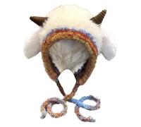 Chapeau et sac 2 en 1 en forme de bois de renne de Noël transformable, chapeau et sac de Noël transformable, mignon renne de rangement tricoté pour l'hiver transformable comme par magie, à porter et à