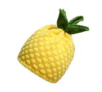 Chapeau fait à la main au crochet sur le thème des fruits style années 2000 - Forme créative - Chapeau de tête de mort pour femme et fille - Chaud - Pour l'hiver, Ananas à quatre feuilles, Taille