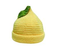 Chapeau fantaisie sans bord sur le thème des fruits - Crochet à la main - Chapeau d'hiver pour femme et adolescente - Style années 2000 - Accessoire de tête de mode - Fruit tricoté, Chapeau jaune