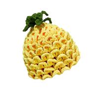 Chapeau fantaisie sur le thème des fruits - Crochet à la main - Tête de mort d'hiver pour femmes et adolescents - Style années 2000 - Accessoire de tête de mode - Fruit tricoté, Grand chapeau ananas