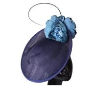 Chapeau Fascinator Cocktail Église Chapeaux Élégants Grands Cheveux Fascinators for Bal Femmes Fedora Magnifique Dame Fantaisie Belle Fleur De Rose Chapeaux for Dames(Dark Purple)