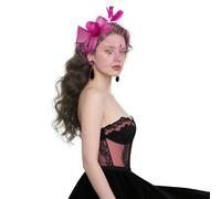 Chapeau Fascinator Femme Chapeau Plume Mariage Épingles à Cheveux Chapeaux Bibi Rétro Coiffe de Mariée Serre-tête Pince à Cheveux Voilette en Maille Bandeau pour Mariage Cocktail Photographie Soirée