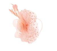 Chapeau Fascinator Femmes Elégant Bonnet Nuptiale Mariée Bandeau Vintage en Maille avec Fleurs et Plumes Mariage Dames Day Bandeau et Clip Cocktail Tea Party Chapeau Accessoires Cheveux (Blanc)