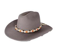 Chapeau Fedora de cowboy concho unisexe à large bord style western équitation fête mode cowboy Fedora chapeau pour homme femme, 14, M56-58CM