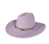 Chapeau Fedora de cowboy concho unisexe à large bord style western équitation fête mode cowboy Fedora chapeau pour homme femme, 6, M56-58CM