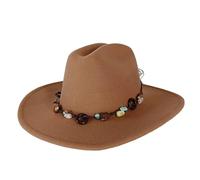 Chapeau Fedora de cowboy concho unisexe à large bord style western équitation fête mode cowboy Fedora chapeau pour homme femme, 12, M56-58CM