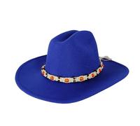 Chapeau Fedora de cowboy concho unisexe à large bord style western équitation fête mode cowboy Fedora chapeau pour homme femme, 18, M56-58CM