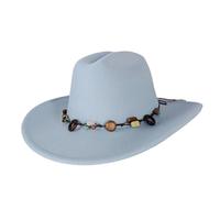 Chapeau Fedora de cowboy concho unisexe à large bord style western équitation fête mode cowboy Fedora chapeau pour homme femme, 7, M56-58CM