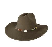 Chapeau Fedora de cowboy concho unisexe à large bord style western équitation fête mode cowboy Fedora chapeau pour homme femme, 3, M56-58CM