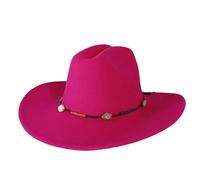 Chapeau Fedora de cowboy concho unisexe à large bord style western équitation fête mode cowboy Fedora chapeau pour homme femme, 9, 56/58 cm/M