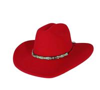 Chapeau Fedora de cowboy concho unisexe à large bord style western équitation fête mode cowboy Fedora chapeau pour homme femme, 8, 56/58 cm/M