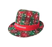 Chapeau Fedora de Noël - Classique - Respirant - Motif flocons de neige - Chapeau Fedora doux pour Noël - Pour amis, femmes, adolescentes, fête, vacances, intérieur et extérieur