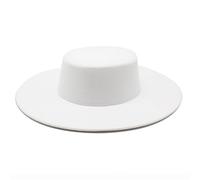 Chapeau Fedora en laine pour femme avec large bord 10 cm, Blanc 01, 6 7/8/7 1/8