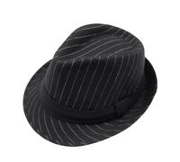 Chapeau Fedora Manhattan classique pour homme avec bord structuré Style vintage pour affaires, mariage, fête, usage quotidien Noir