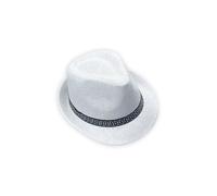 Chapeau Fedora style panama, borsalino avec ruban décoratif, chapeau moderne d'été, décontracté., blanc, 59