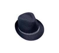 Chapeau Fedora style panama, borsalino avec ruban décoratif, chapeau moderne d'été, décontracté., Noir , 57