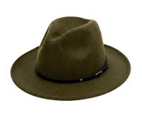Chapeau Fedora unisexe à large bord avec boucle de ceinture réglable classique Panama Église Chapeau pour homme et femme, vert militaire, M