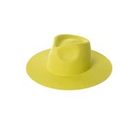 Chapeau Fedora unisexe en feutre de laine à large bord panama jazz chapeau à bord frisé style cowboy chapeau de voyage tendance pour hommes femmes 55-58 cm, 5, M55-58cm
