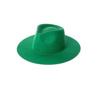 Chapeau Fedora unisexe en feutre de laine à large bord panama jazz chapeau à bord frisé style cowboy chapeau de voyage tendance pour hommes femmes 55-58 cm, 14, M55-58cm