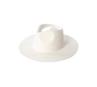 Chapeau Fedora unisexe en feutre de laine à large bord panama jazz chapeau à bord frisé style cowboy chapeau de voyage tendance pour hommes femmes 55-58 cm, 61, M55-58cm
