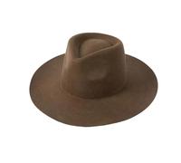 Chapeau Fedora unisexe en feutre de laine à large bord panama jazz chapeau à bord frisé style cowboy chapeau de voyage tendance pour hommes femmes 55-58 cm, 12, M55-58cm