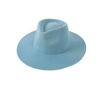 Chapeau Fedora unisexe en feutre de laine à large bord panama jazz chapeau à bord frisé style cowboy chapeau de voyage tendance pour hommes femmes 55-58 cm, 22, M55-58cm