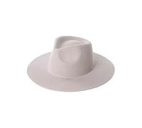 Chapeau Fedora unisexe en feutre de laine à large bord panama jazz chapeau à bord frisé style cowboy chapeau de voyage tendance pour hommes femmes 55-58 cm, 16, M55-58cm