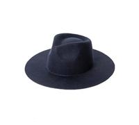 Chapeau Fedora unisexe en feutre de laine à large bord panama jazz chapeau à bord frisé style cowboy chapeau de voyage tendance pour hommes femmes 55-58 cm, 23, M55-58cm