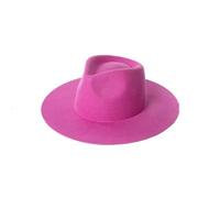 Chapeau Fedora unisexe en feutre de laine à large bord panama jazz chapeau à bord frisé style cowboy chapeau de voyage tendance pour hommes femmes 55-58 cm, 4, M55-58cm