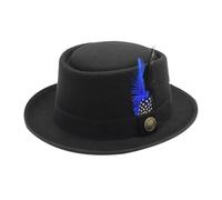 Chapeau fedora unisexe en laine de style bavarois traditionnel avec plume pour la fête de la bière et les fêtes en plein air Chapeau de pêche imprimé (noir, taille unique)