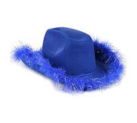 Chapeau Fedoras avec bordure en fourrure pour enterrement de vie de jeune fille, accessoire de fête, chapeau de cowgirls à plumes pour enterrement de vie de jeune fille