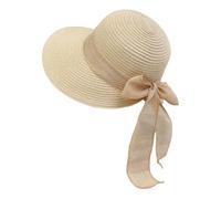 Chapeau Femme Anti UV, Elegant Wide Brim Sun Hat for Beach Hat with Lightweight Mesh Sun Suitable for Outdoor Activities